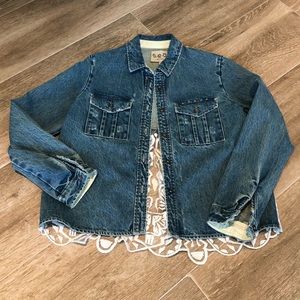 LIKE NEW SEA JEAN JACKET WITH LACE DETAIL